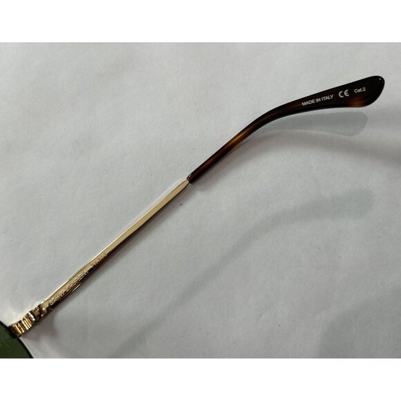 Saint Laurent Style SL 135 Round Sunglasses in Gold Green Lenses main image 5